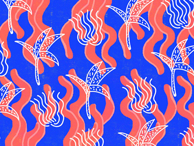 Sea Pattern blue illustration pattern red