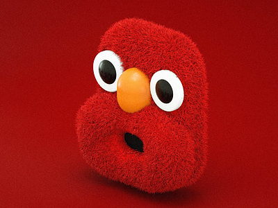 Elmo 3d c4d cartoon elmo faces fluffly head red render sesamestreet tvshow