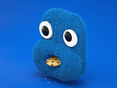 Cookie Monster 3d blue cookie monster motiondesign