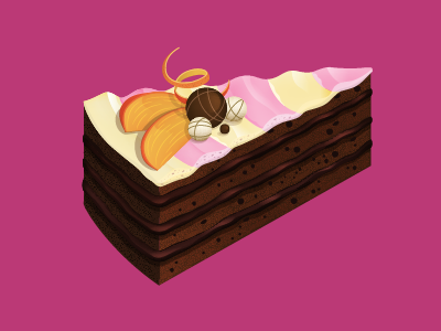 Cake Slice brownie cake cake slice chocolate chocolate shavings mango slice sweets