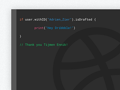 Hey Dribbble! code hello invite