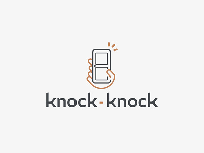 knock-knock logo brand identity concept door hand identity knock knock logodesign logotype prototype smartphone visual identity