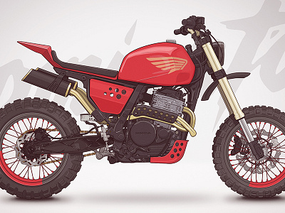 Honda nx650 custom custom dominator honda illustration linework motorcycle nx650 photoshop