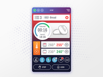 Oven UI study application bakery bread counter illustration interface oven study time tracking ui