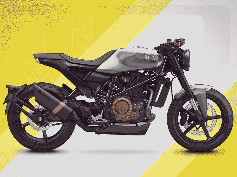 Husqvarna Vitpilen 701 pipepigeon race caferecer bike animation workinprogres vitpilen701 husqvarna vitpilen motorcycle wip