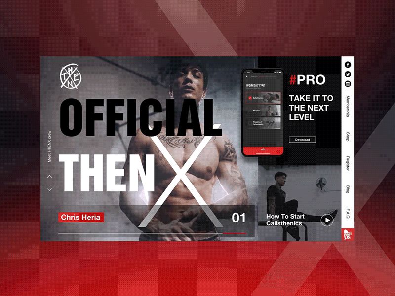 THENX UI concept animation calisthenics chrisheria concept fitness fitness app glitch graphic design interface thenx ui uidesign ux