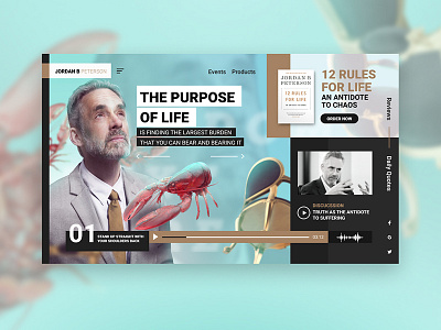Jordan B Peterson UI interface lobster personal website psychology ui ux ui concept webdesign website