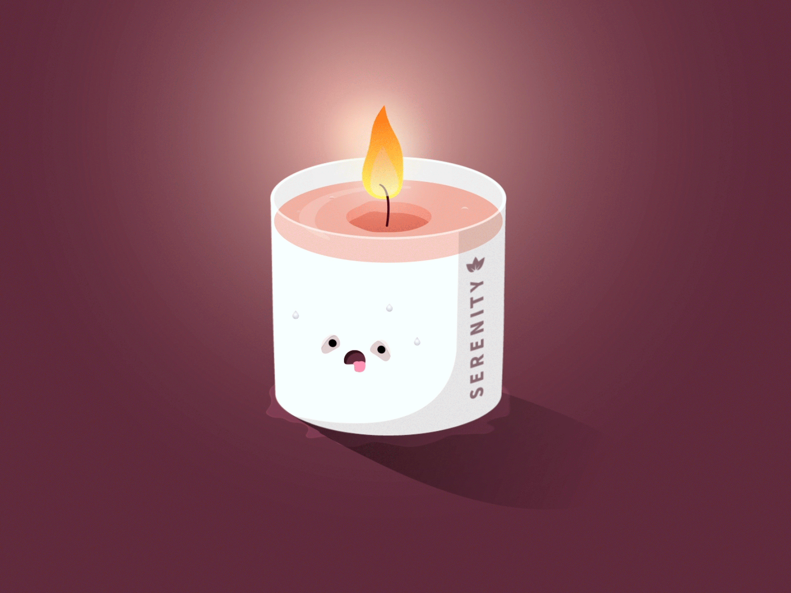The dark side of self care 2d aftereffects animated gif animation burn candle candlelight character funny heat hot self-care serene serenity sweat tongue