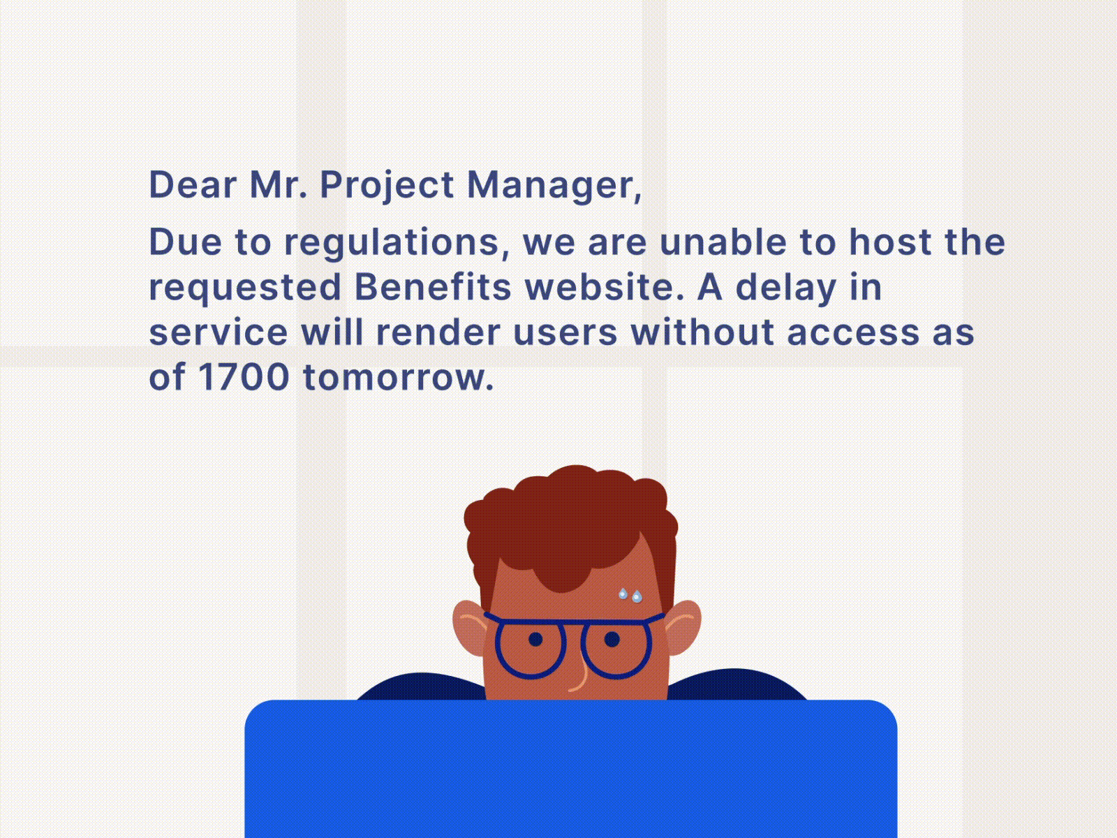 Trouble Email 2d aftereffects animated gif animation character animation conversation email gif manager office phone problem split screen