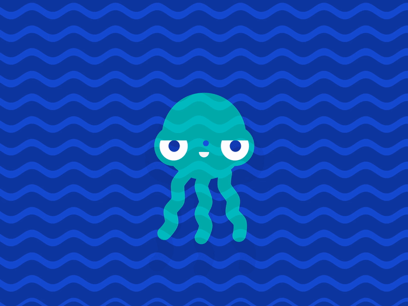 Octopus 🐙 2d aftereffects animation blue bubbles deep water octopus sea sea creature underwater waves