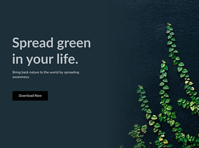 Nature Landing Page design ui