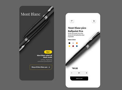 E-commerce Mont Blanc design ui ux