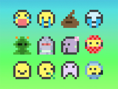 Pixel Emojis design emoji emoticons illustration pixel pixel art