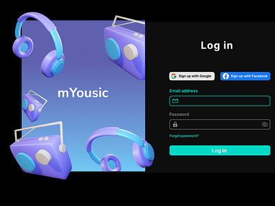 mYousic Login Page