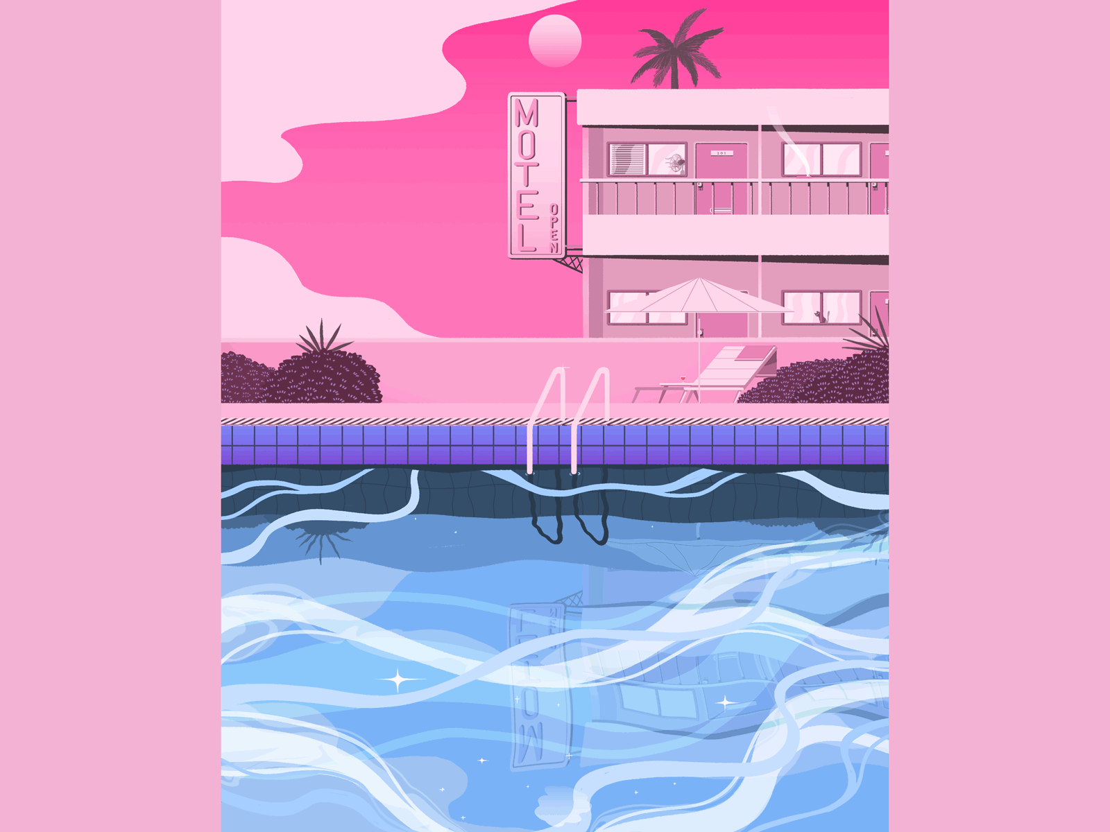 Motel's Pool animation illustration