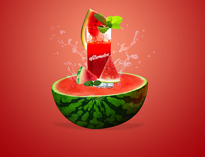 Watermelon Juice Poster Design 3d animation app branding design flyer flyer design graphic design icon illustration juice logo motion graphics ui vector watermelon