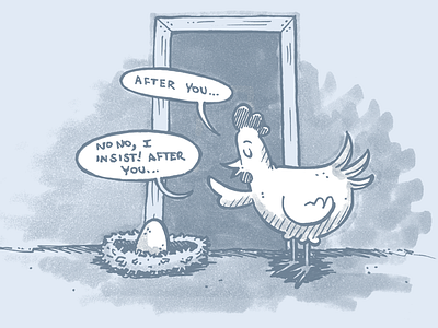 Which came first… chicken egg illustration