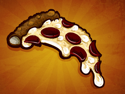 PIZZA! crust doodle illustration pepperoni pizza slice