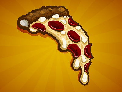 PIZZA! Cleanup… crust doodle illustration pepperoni pizza slice