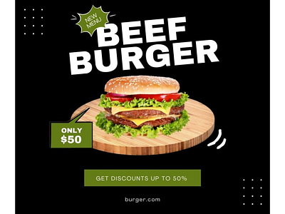 BEEF BURGER YOUTUBE THUMBNAIL 3d beef barger design graphic design youtube thumbnail