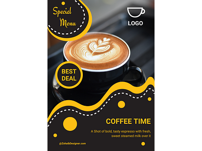 Coffee Time Facebook Poster coffee design facebook facebook posts graphic design poster time