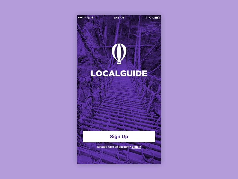 LocalGuide Welcome Animation adobe cc after effects animation hot air balloon ios ixd localguide logo mobile app mobile design ui visual design