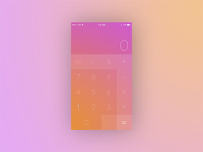 Calculator UI calculator design gradient ios mobile app mobile design photoshop ui visual design