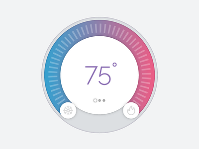 Thermostat App adobe illustrator app design gradient interface ios raleway thermostat ui ux