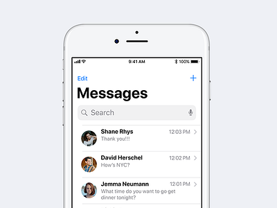 Messages iOS 11 Concept app concept ios ios 11 messages sf ui user interface ux