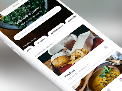 Restaurant Guide App app food ios iphone x jared christman local guide mobile sketch ui design ux design