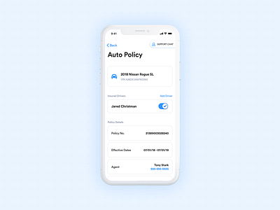 Auto Insurance Policy Preview design insurance jared christman mobile ui ux visual design