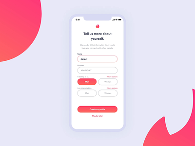 Tinder Onboarding Inclusivity Concept (with Dark Mode) accessibility after effects animation dark mode design jared christman mobile tinder ui ux visual design