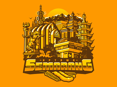Uptown of Semarang branding city illustration landmark semarang uptown vector
