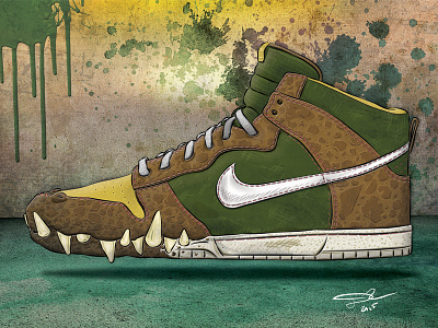 Dribble Sneaker design digital dunks hightops hiphop art illustration shoes sneaker head nike