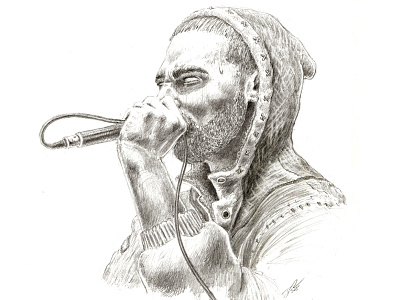 Defcee Portrait chicago hiphop illustration lyrics music pencil illustration poet