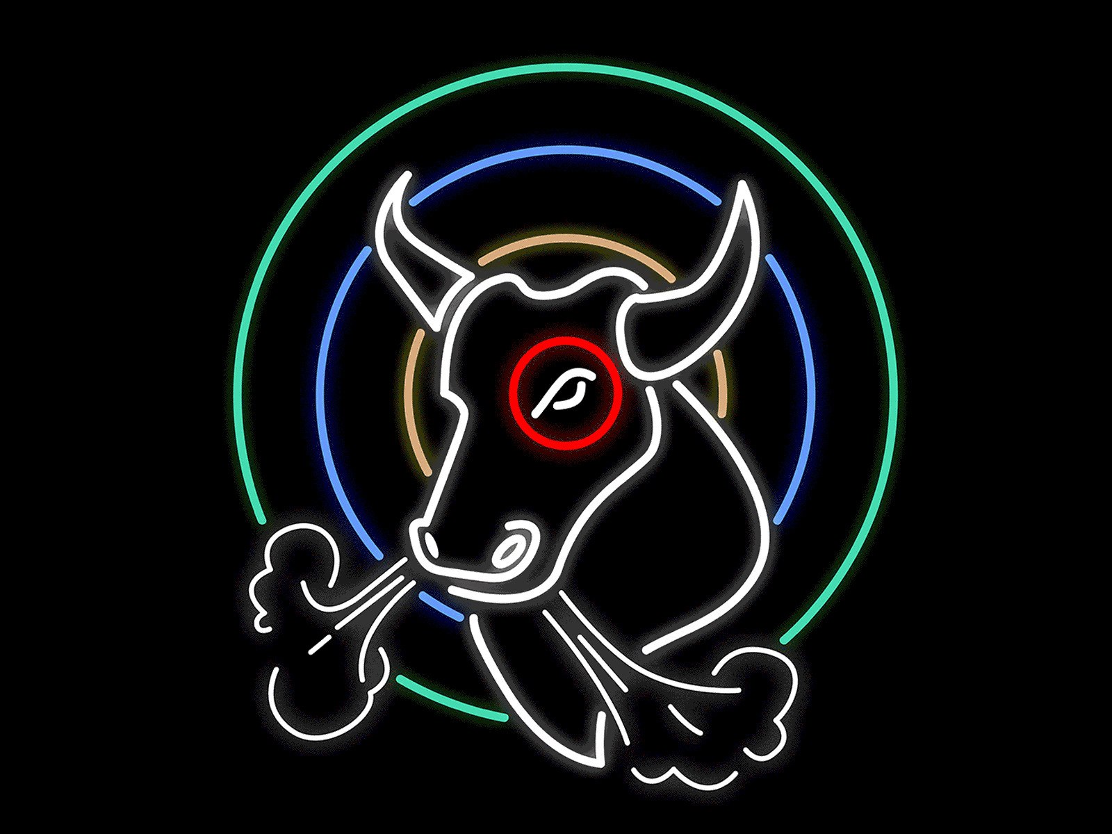 BULLSEYE bull bullseye illustration motion neon neon sign retro target