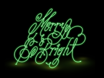 Merry & Bright handwritten light merry neon script type