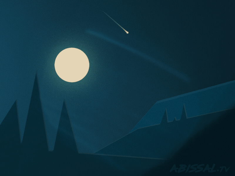 beginning after effects animation gif illustrator moon motion night scenario