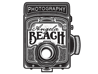 Angela Beach Photography Logo brand classic graphic illustration logo logo design photographer logo photography retro texture vector vintage