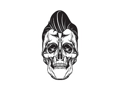 Pompadour Skull apparel branding danger fashion hipster illustration logo pompadour retro rock roll rockabilly skull style vector vector graphic vintage