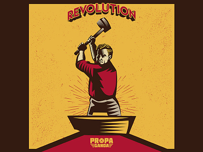 Revolution Propaganda Poster illustration logo microstock movement propaganda vector vintage