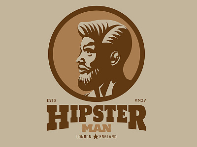 Hipsterman Logo adobe draw branding logo vintage