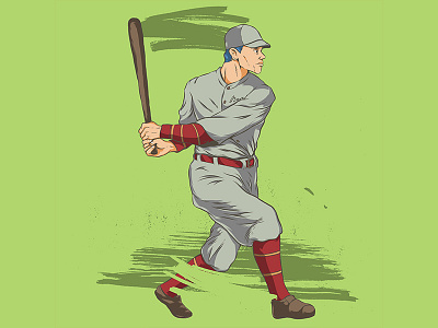 Baseball Batter Illustration adobedraw app baseball batter black fast ipadpro player softball
