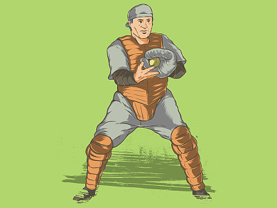Baseball catcher illustration adobedraw app baseball catcher ipadpro player softball