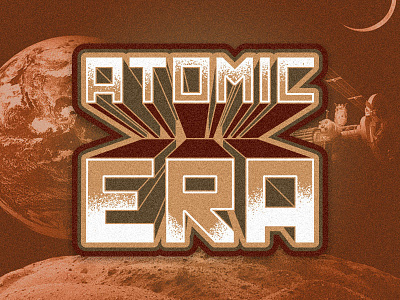 Atomic Era Label apparel retro space man vector art vector graphic vintage