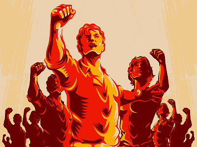 Crowd Protest Fist Revolution Poster