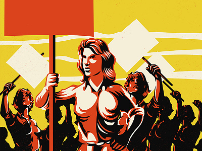 Feminism Protest Activism Illustration feminism feminist graphic illustration labor labor day microstock movement propaganda vector vector graphic vintage worker