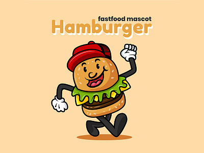 Retro Burger Mascot Concept Illustration