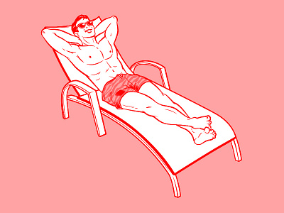 Sunbathing Rumours SG Retro Illustration