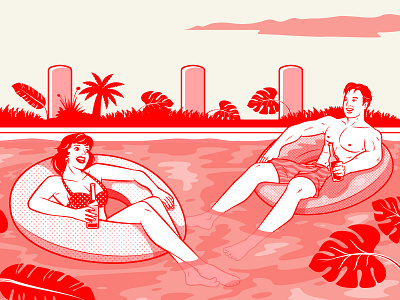 Rumours SG Pool Float Couple Illustration